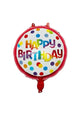 Kırmızı Puanlı Yuvarlak Happy Birthday Parti Balonu