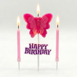 Pembe Kelebek Figürlü Happy Birthday Mum Set