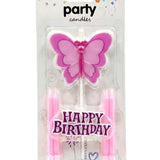 Pembe Kelebek Figürlü Happy Birthday Mum Set