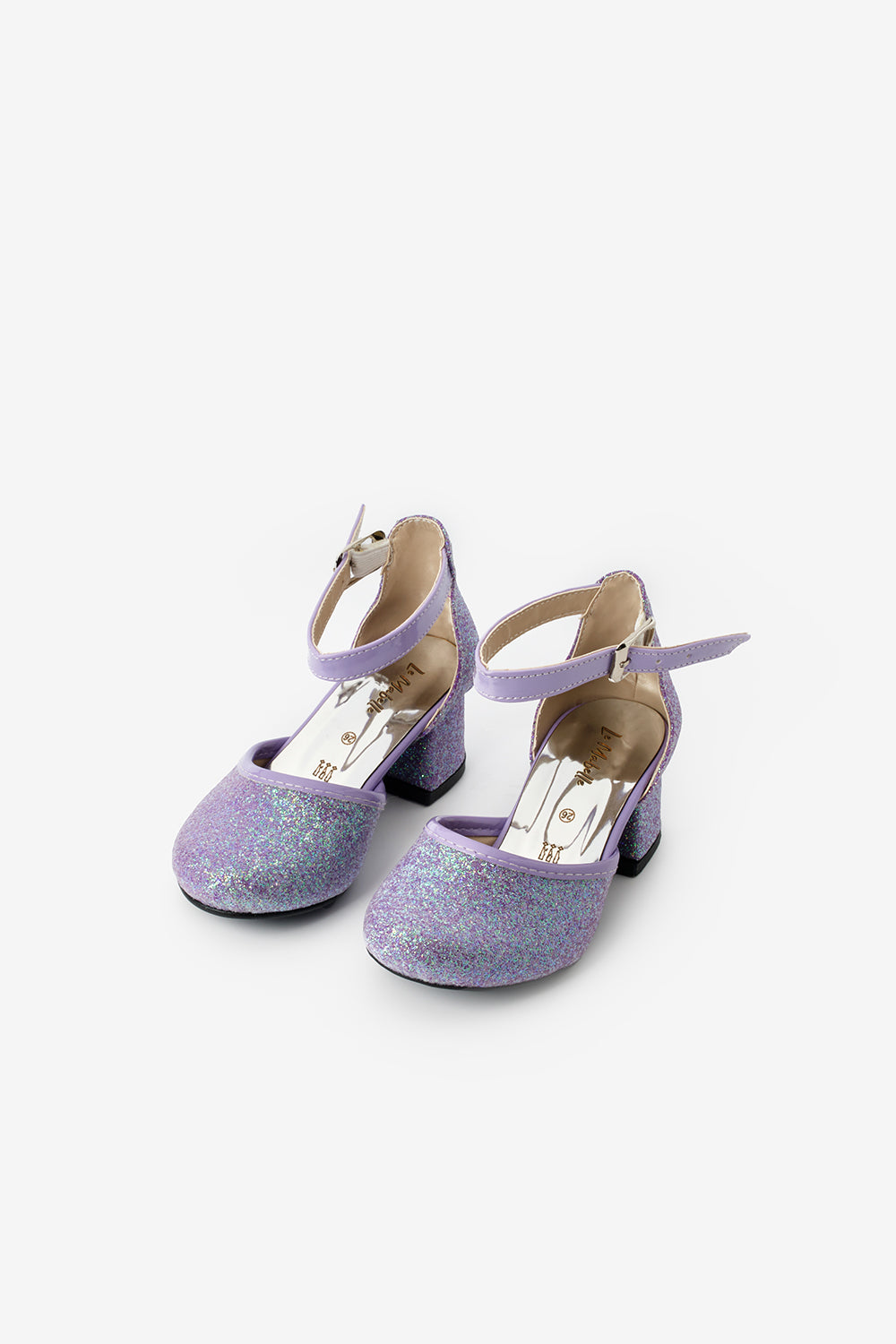 Lila Simli Topuklu Kız Çocuk Ayakkabı