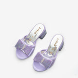 Lila  Simli Kız Çocuk Topuklu Terlik