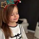 Kırmızı  Pullu Yılbaşı Figürlü Kız Çocuk Taç