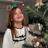Kırmızı  Pullu Yılbaşı Figürlü Kız Çocuk Taç