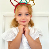 Kırmızı  Pullu Yılbaşı Figürlü Kız Çocuk Taç