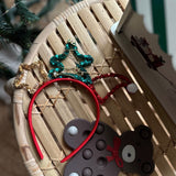 Kırmızı  Pullu Yılbaşı Figürlü Kız Çocuk Taç