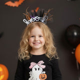 Siyah  Hayalet Figürlü Kız Çocuk Halloween Taç