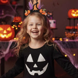 Siyah  Bal Kabağı Figürlü Kız Çocuk Halloween Taç