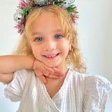 Çok Renkli  Püsküllü Süs Detaylı Kız Çocuk Yılbaşı Taç