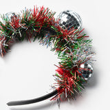 Çok Renkli  Püsküllü Süs Detaylı Kız Çocuk Yılbaşı Taç