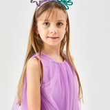 Lila  Pullu Deniz Kızı Temalı Kız Çocuk Taç