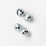 Gümüş  Disko Topu Figürlü Kız Çocuk 2'li Toka Set