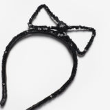 Siyah Pullu Fiyonk Figürlü Kız Çocuk Taç