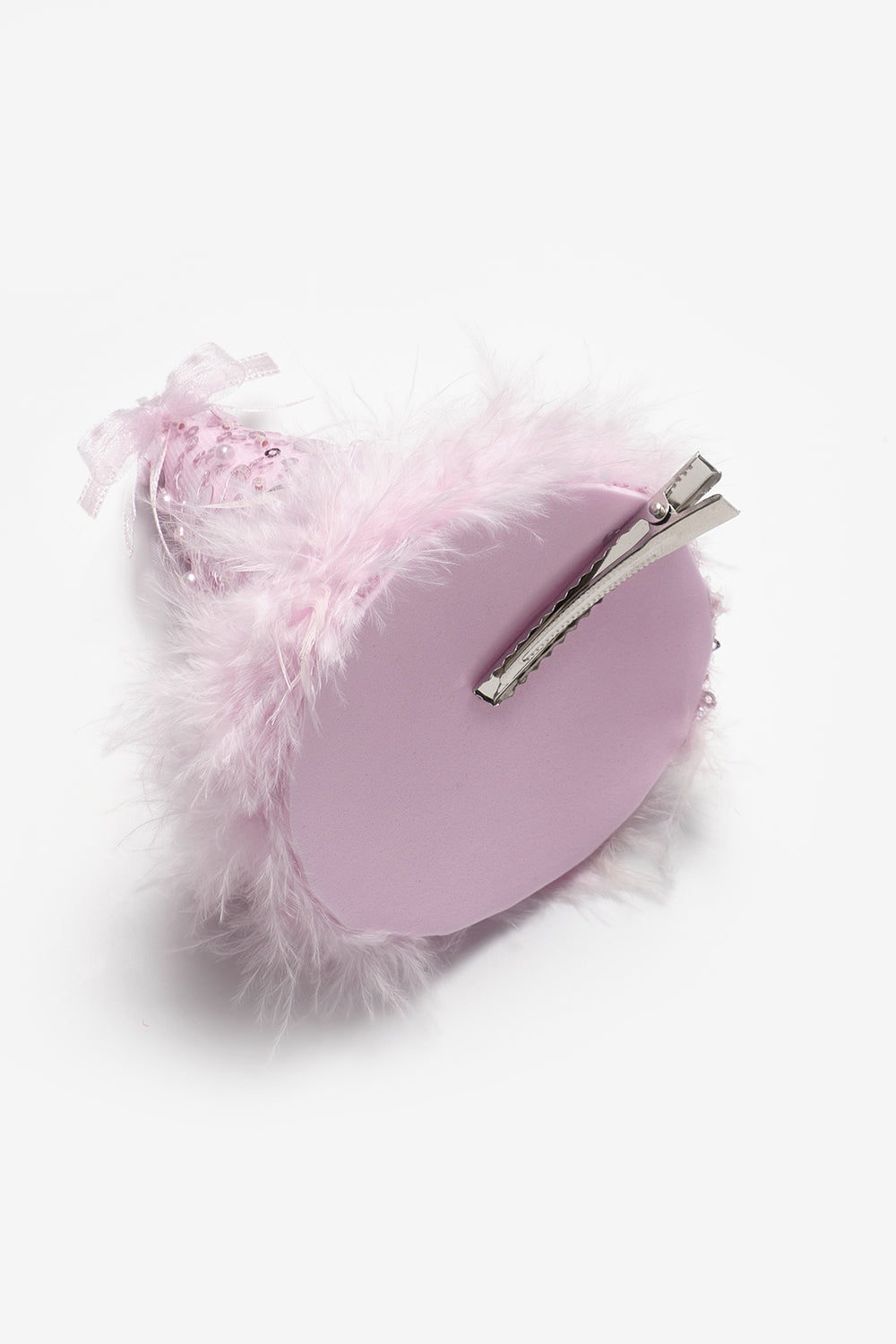 Pembe  Fiyonk Detaylı Pullu Kız Çocuk Klipsli Doğum Günü Huni Taç