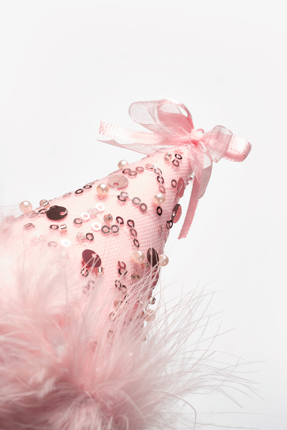 Somon  Fiyonk Detaylı Pullu Kız Çocuk Klipsli Doğum Günü Huni Taç