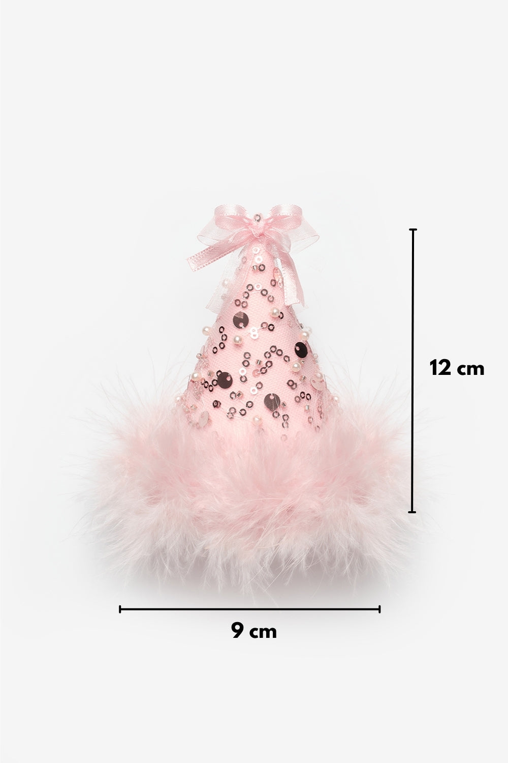 Somon  Fiyonk Detaylı Pullu Kız Çocuk Klipsli Doğum Günü Huni Taç