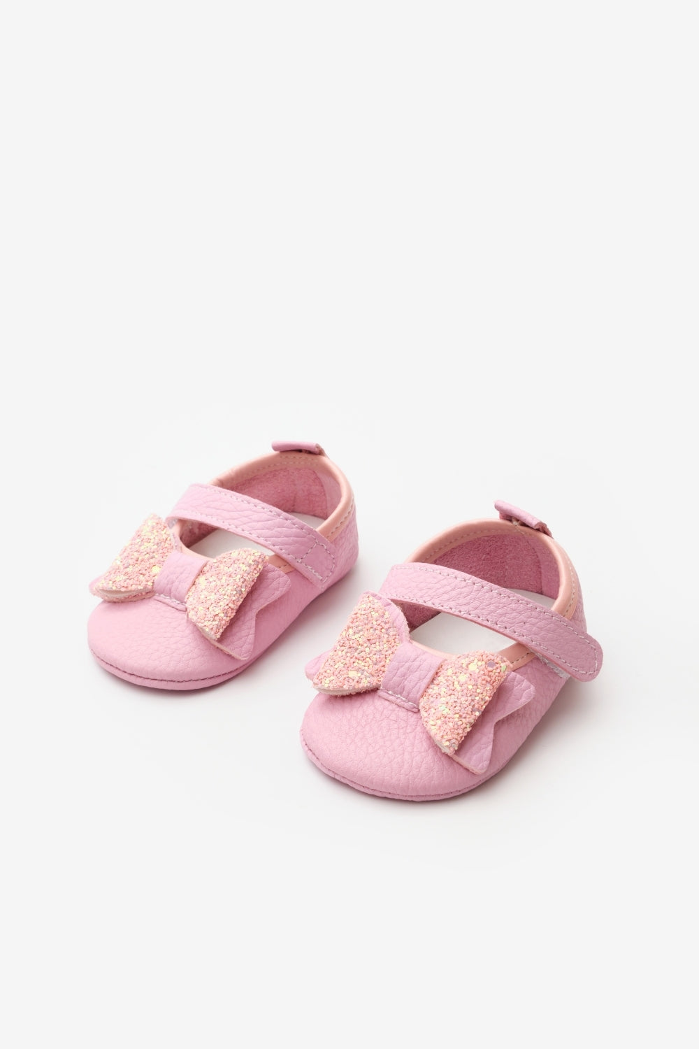 Pembe  Pullu Cırtlı Deri Kız Bebek Makosen