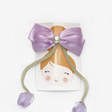 Lila İnci Detayı Lale Figürlü Kız Çocuk Otomatik Toka