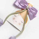 Lila İnci Detayı Lale Figürlü Kız Çocuk Otomatik Toka