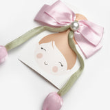 Pembe İnci Detayı Lale Figürlü Kız Çocuk Otomatik Toka