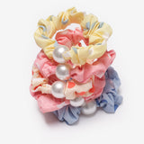 Çok Renkli  İnci Detaylı 5'li Kız Çocuk Lastik Toka Set