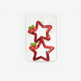 Kırmızı  Kiraz Detaylı Yıldız Figür Kız Çocuk Klips Toka