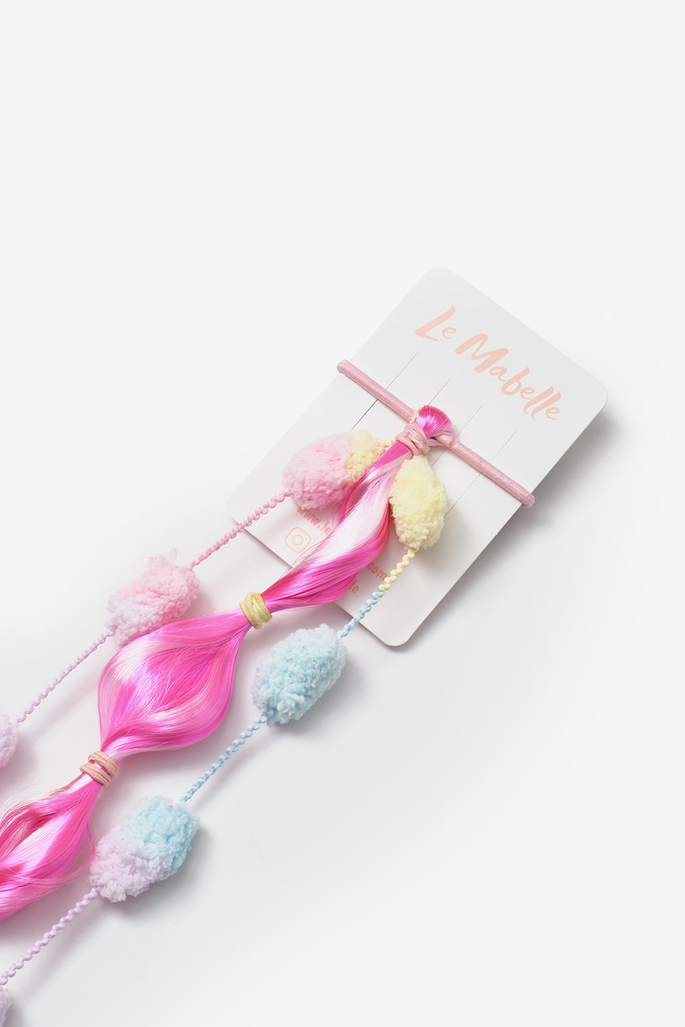 Fuşya Saç Detaylı Ponpon Detaylı Kız Çocuk Lastik Toka