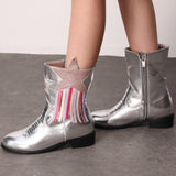 Gümüş  Yıldız ve Püskül Detaylı Kız Çocuk Kovboy Bot