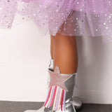 Gümüş  Yıldız ve Püskül Detaylı Kız Çocuk Kovboy Bot