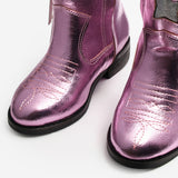 Pembe  Yıldız ve Püskül Detaylı Kız Çocuk Kovboy Bot