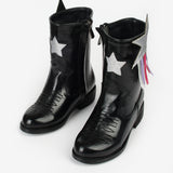 Siyah  Yıldız ve Püskül Detaylı Kız Çocuk Kovboy Bot