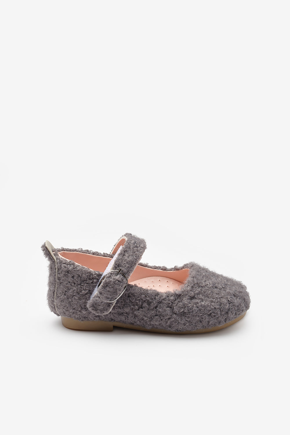Gri Peluş Teddy Kız Çocuk Ayakkabı