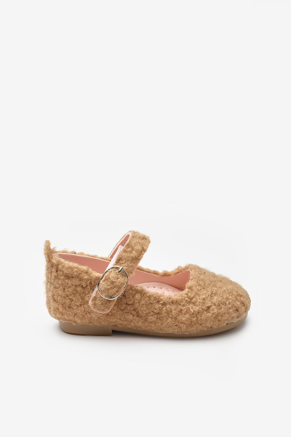 Kahverengi Peluş Teddy Kız Çocuk Ayakkabı