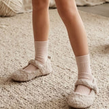 Krem  Peluş Teddy Kız Çocuk Ayakkabı