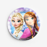 Çok Renkli  Elsa Temalı 8'li Tabak Bardak Set