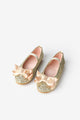 Gold Bow Glittery Girls' Shoes
