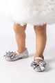 Silver Bow Glittery Girls' Shoes