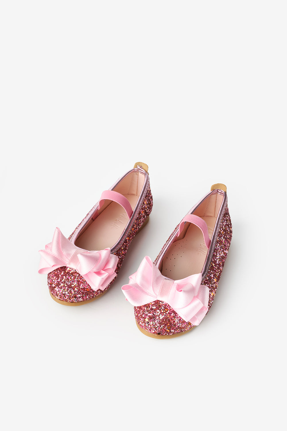 Pembe  Fiyonklu Simli Kız Çocuk Ayakkabı