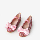 Pembe Fiyonklu Simli Kız Çocuk Ayakkabı