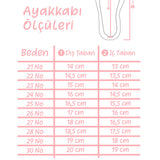 Pembe  İncili Topuğu Fiyonklu Kız Çocuk Ayakkabı