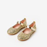 Altın Simli Cırtlı Kız Çocuk Ayakkabı