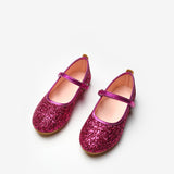 Fuşya  Simli Cırtlı Kız Çocuk Ayakkabı