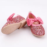 Pembe Kadife Fiyonklu Kız Çocuk Ayakkabı