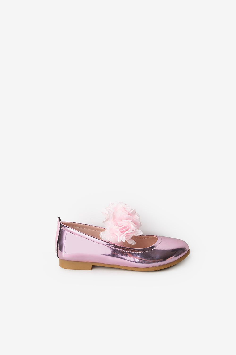 Pembe  Tül Çiçekli Kız Çocuk Ayakkabı