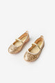 Gold Sequined Girls' Ballerina Shoes