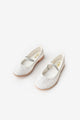 White Sequined Girls' Ballerina Shoes