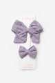 Lilac Cutwork Bow Mother Daughter Hairclip Set