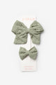 Mint Festoon Bow Mother Daughter Hairclip Set