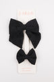 Black Scallop Bow Mother Daughter Hairclip Set