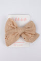 Beige Festoon Bow Girl Clip Hairclip