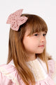 Dusty Rose Cutwork Bow Girl's Hairclip